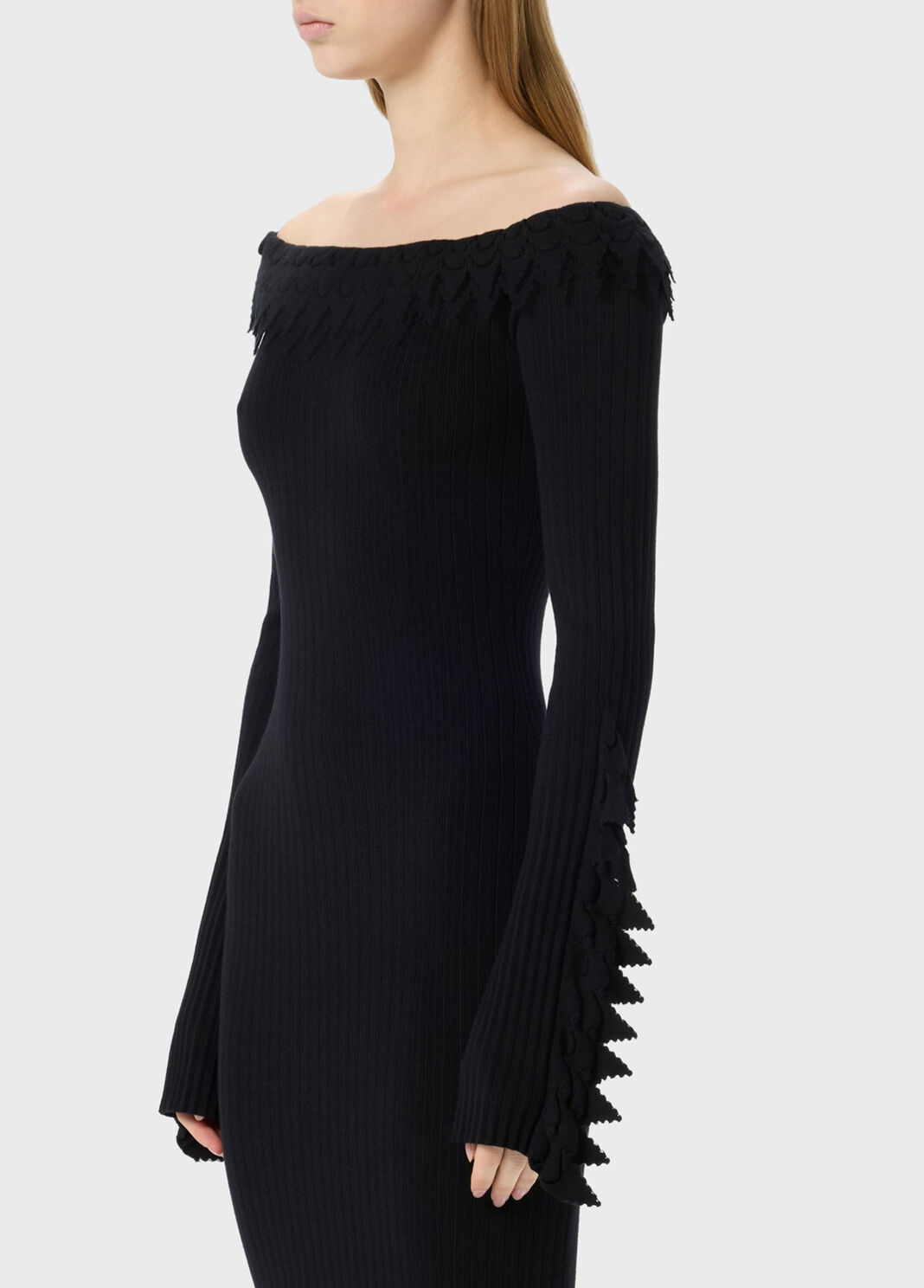 Knit off-the-shoulder dress with ruches  Blumarine - large image number 2