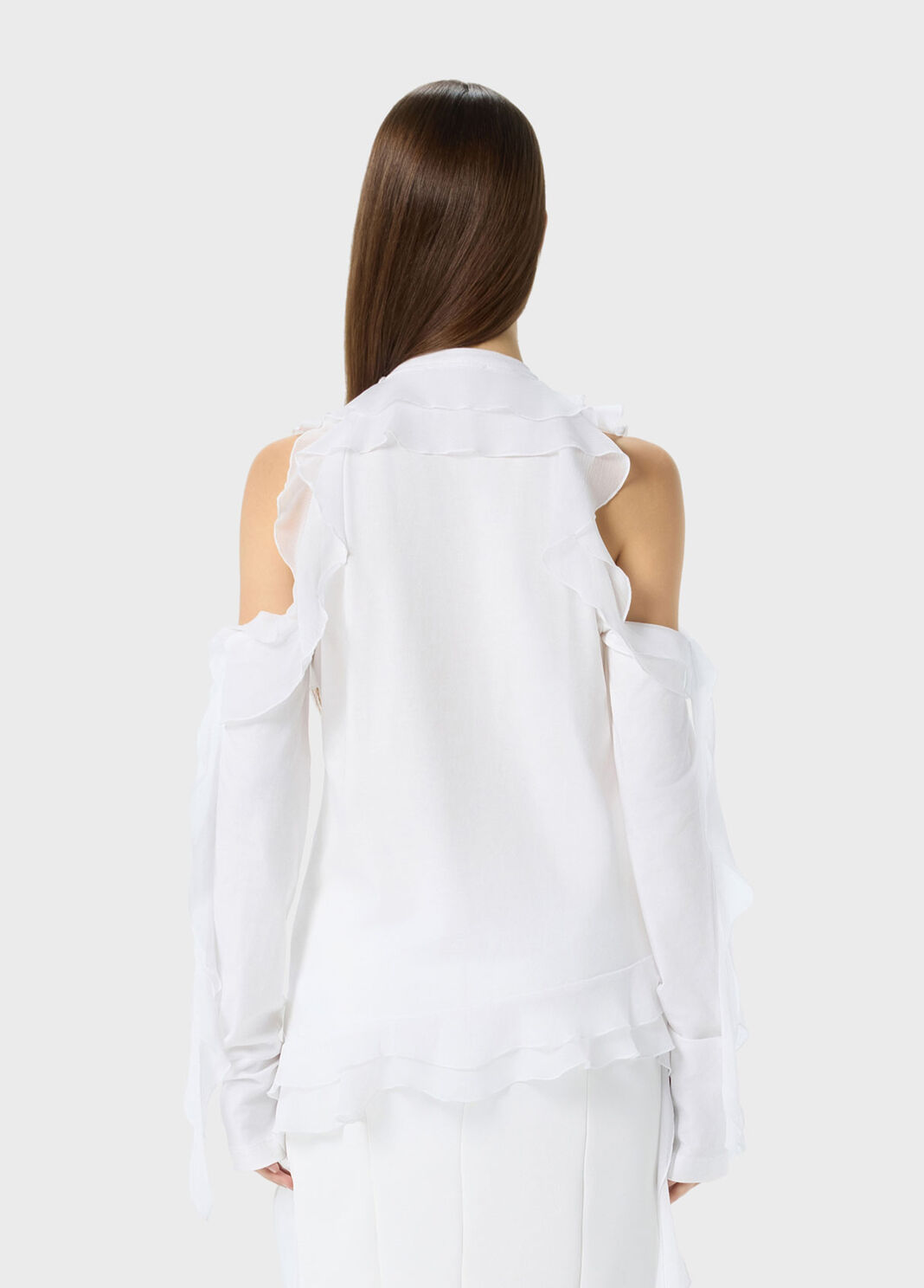 T-shirt in jersey con volant, logo e ricamo in strass  Blumarine - large image number 1