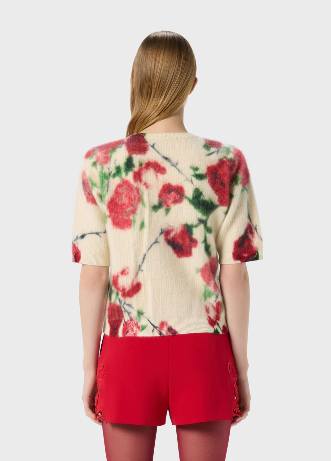 Printed rib-knit cashmere and wool jumper  Blumarine - large image number 1