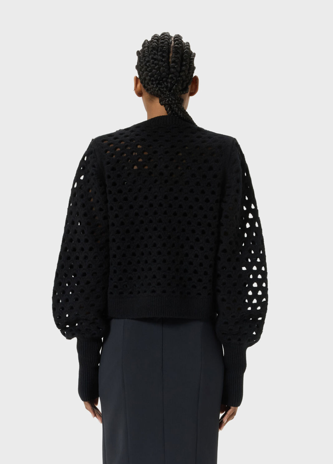 Openwork wool cardigan with 3D rose  Blumarine - large image number 1