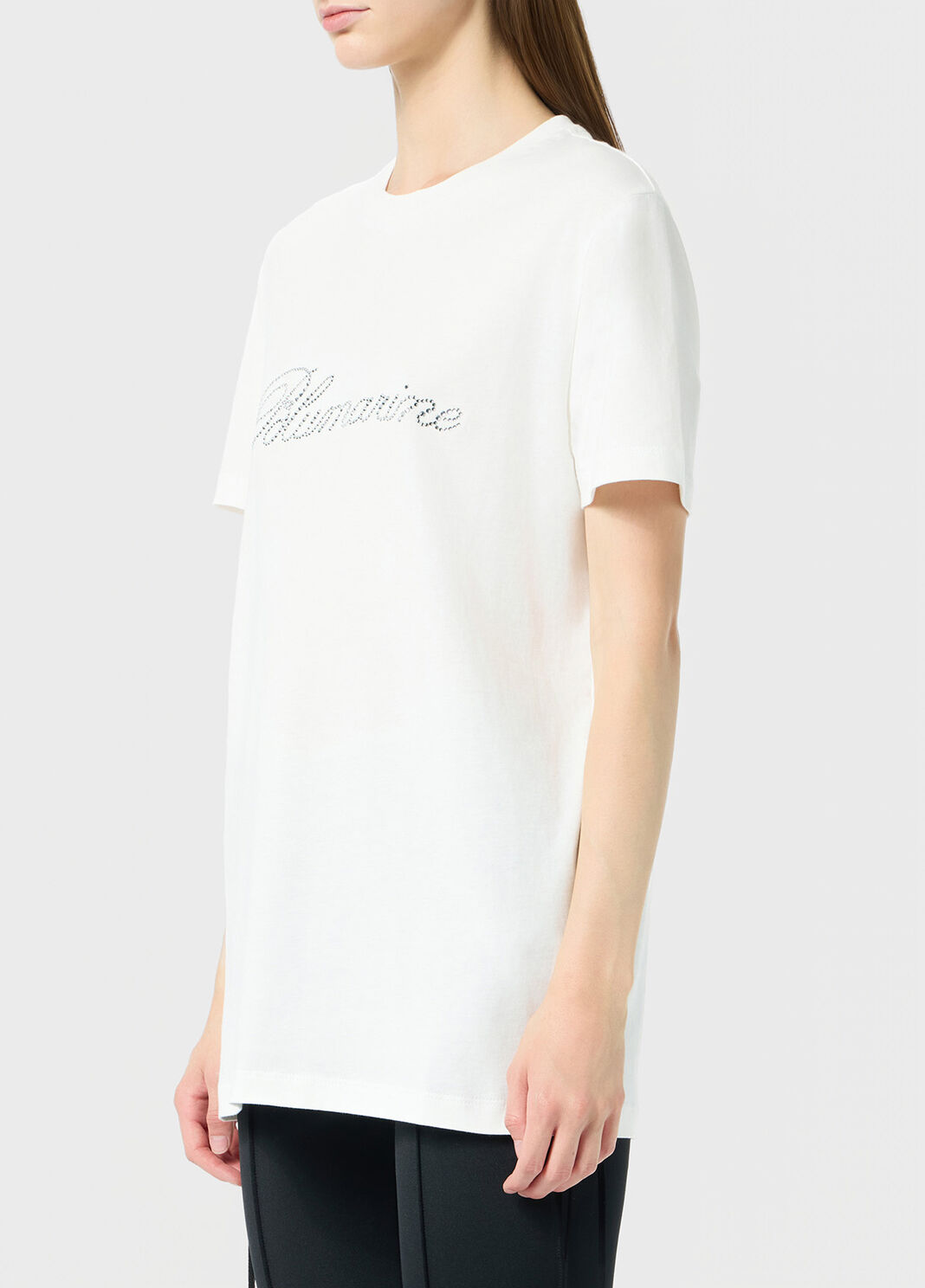 T-shirt en jersey avec broderie Blumarine &agrave; strass  Blumarine - large image number 2