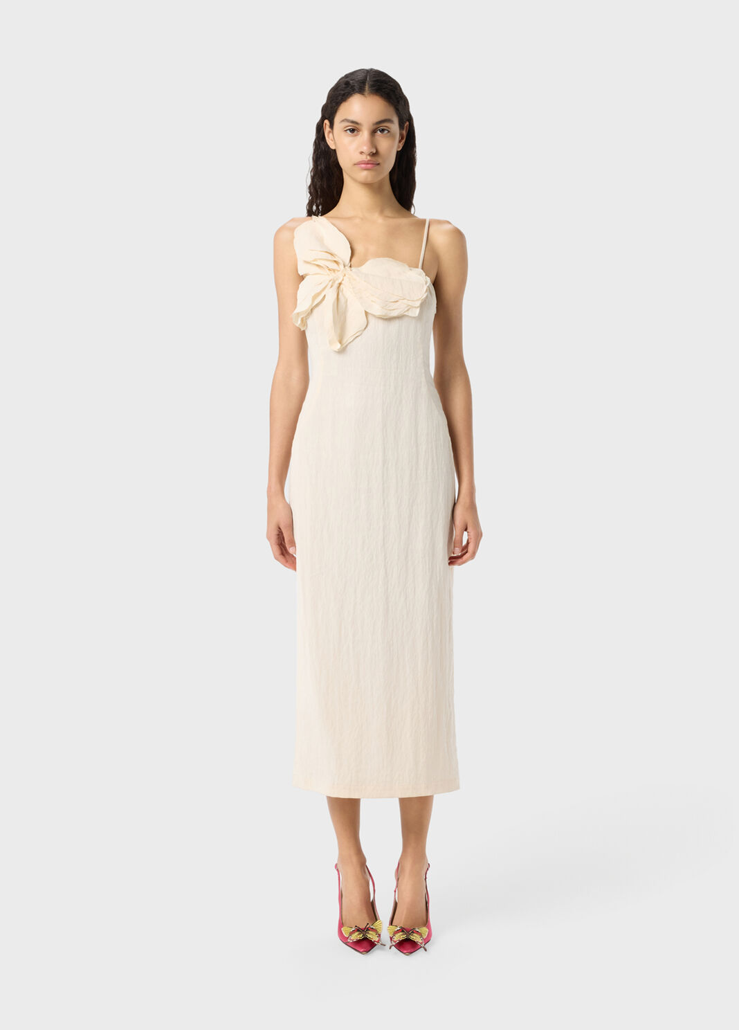 Midi dress in washed gabardine with 3D butterfly  Blumarine - large image number 0