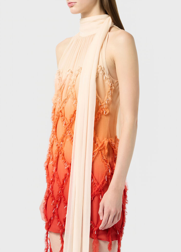 Kurzes Kleid aus Georgette mit von Hand angebrachter Stickerei  Blumarine - large image number 2