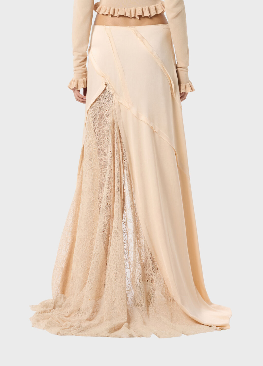 Langer Rock aus Satin und Chantilly-Spitze  Blumarine - large image number 1