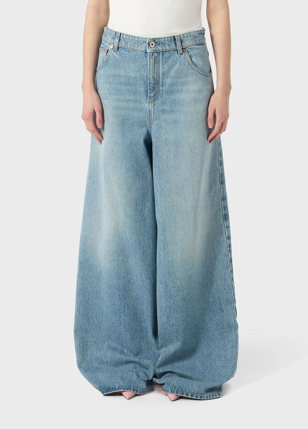 Stone-washed superwide-leg denim jeans  Blumarine - large image number 0