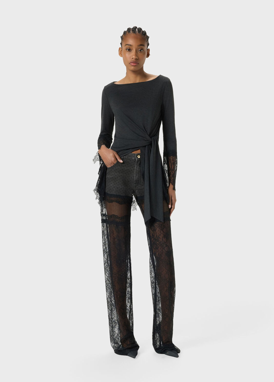 Jeans with tulle and lace  Blumarine - large image number 3