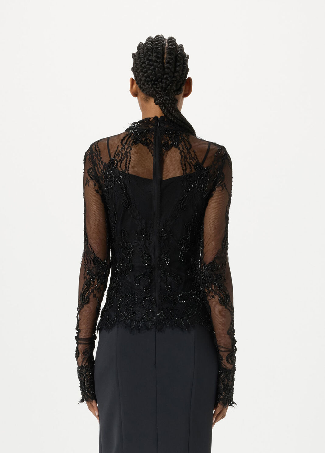 Stretch lace jumper with embroidery  Blumarine - large image number 1