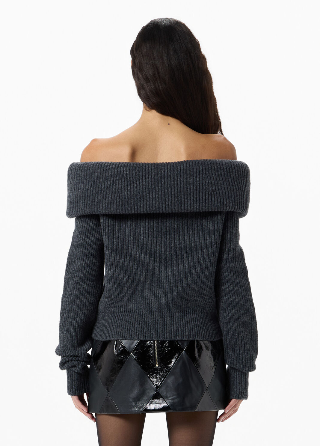 Off-the-shoulder ribbed wool sweater  Blumarine - large image number 1