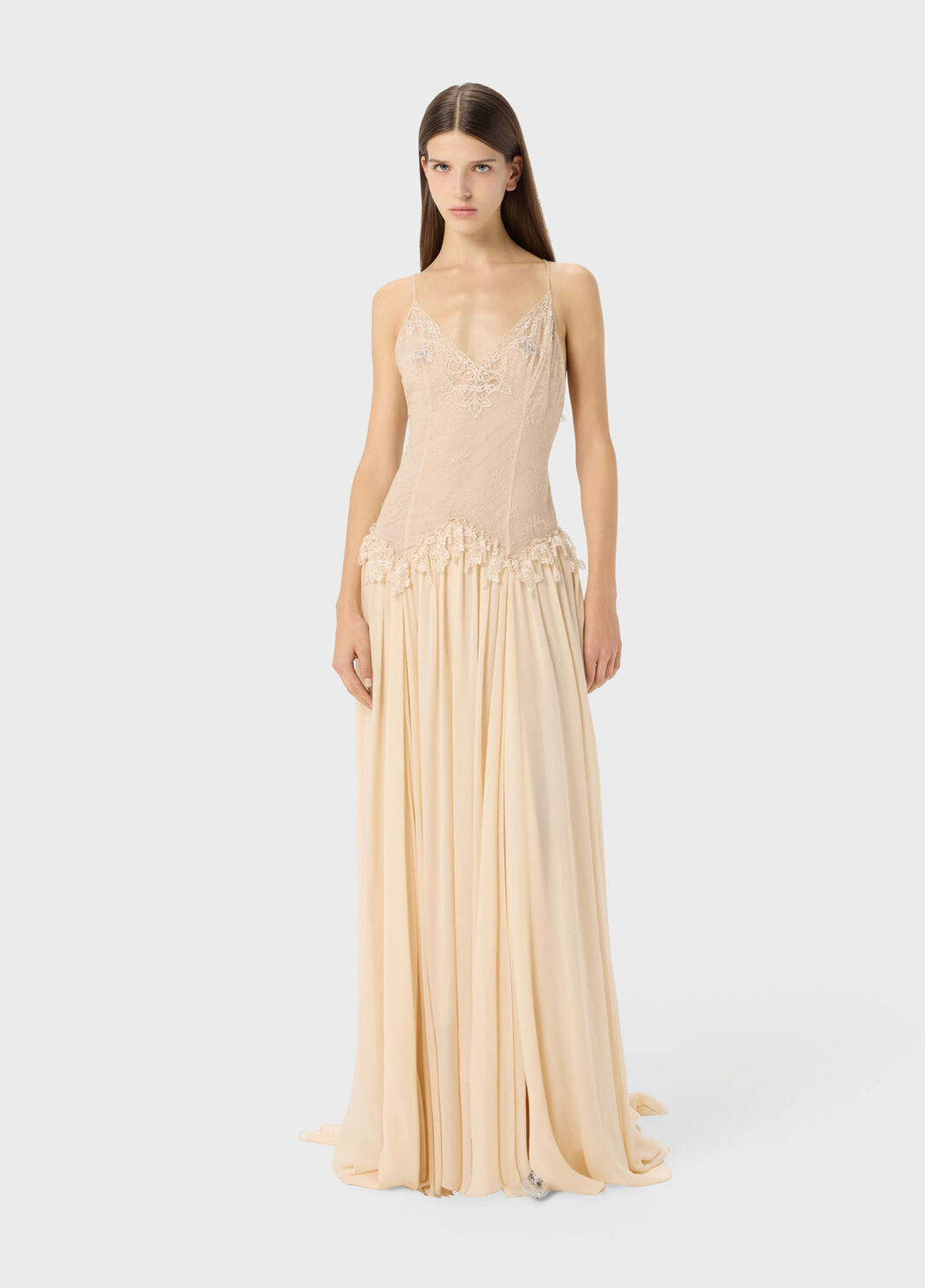 Langes Kleid aus Chantilly-Spitze und Georgette  Blumarine - large image number 3