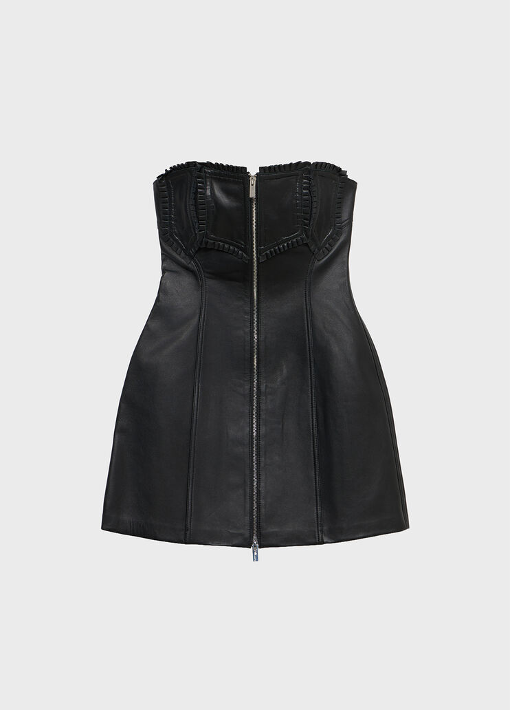 Bustierkleid aus Nappaleder mit R&uuml;schen  Blumarine - medium