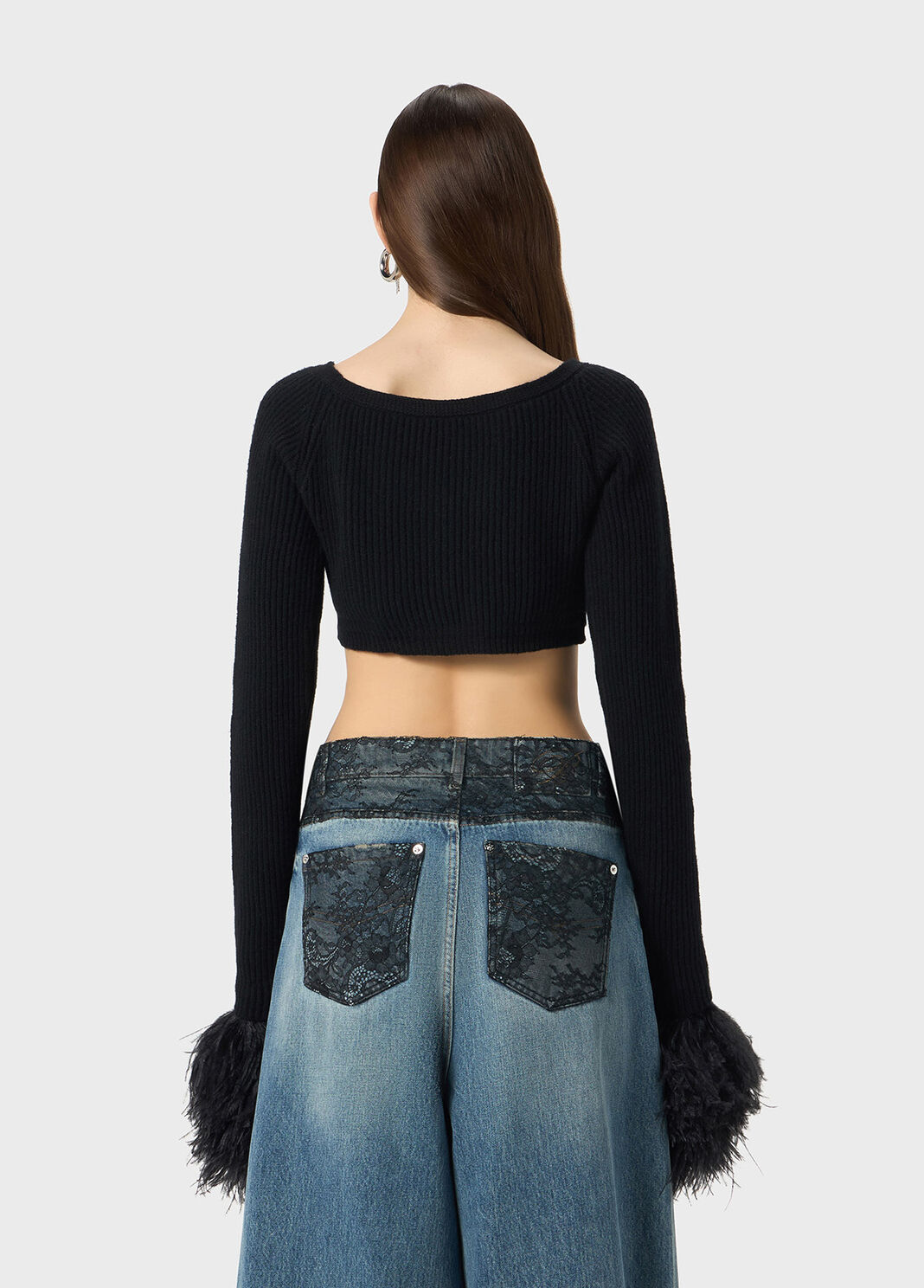 Wool cardigan with feathers  Blumarine - large image number 1