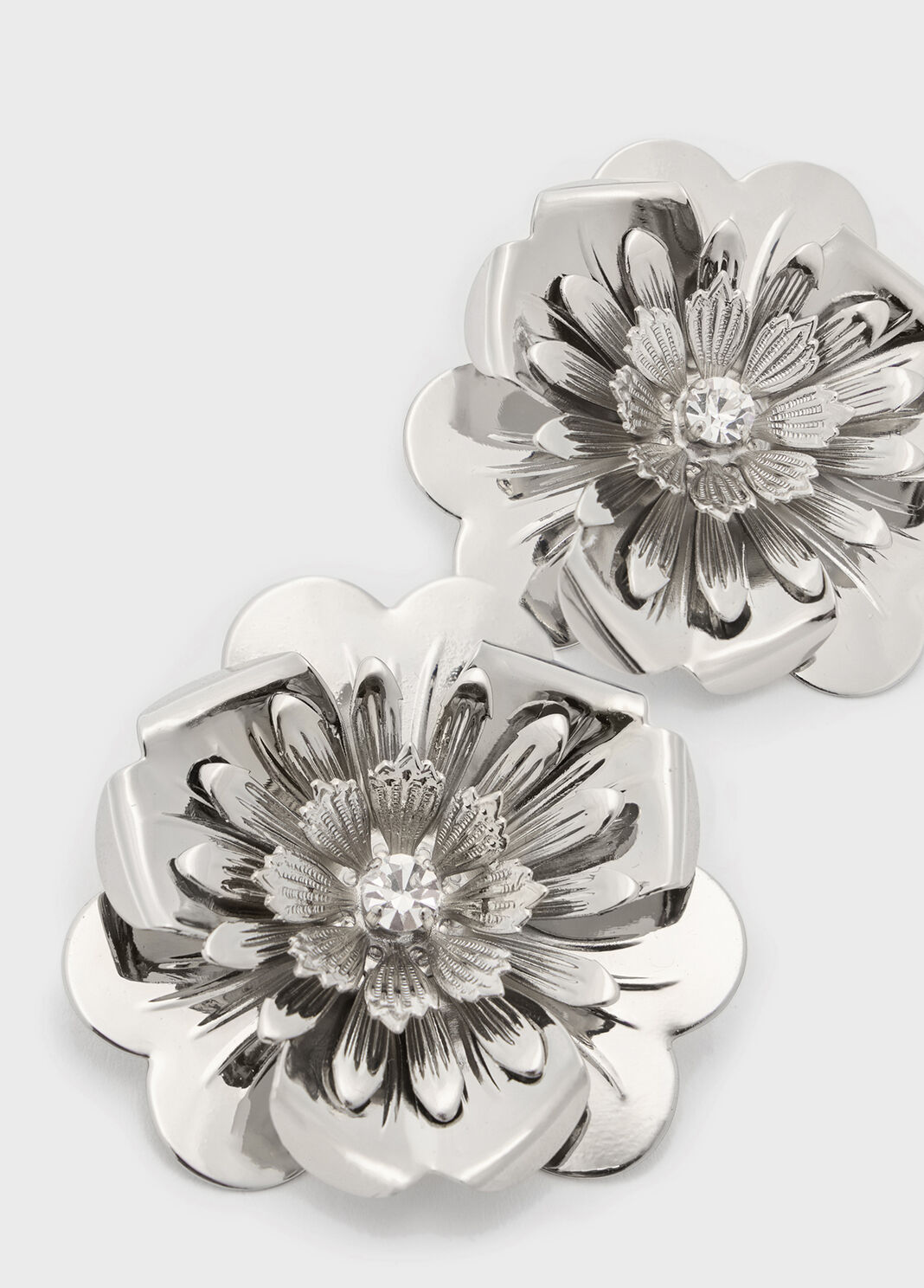 Metal flower and rhinestone earrings  Blumarine - large image number 4