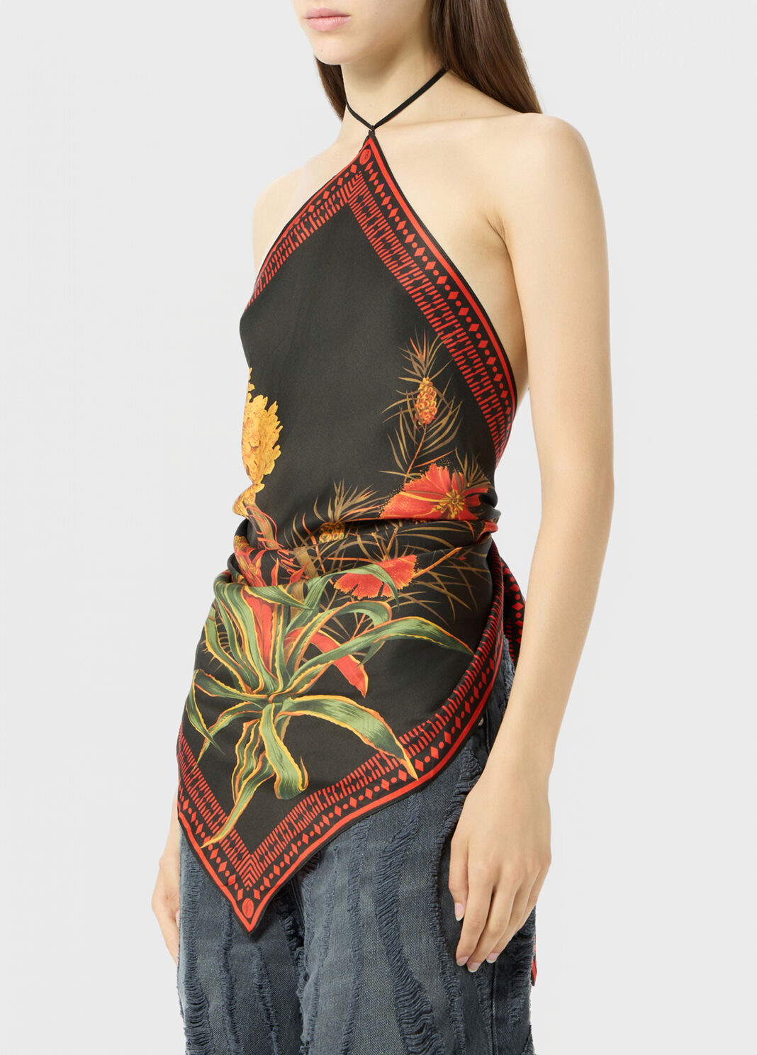 Printed twill scarf top  Blumarine - large image number 2