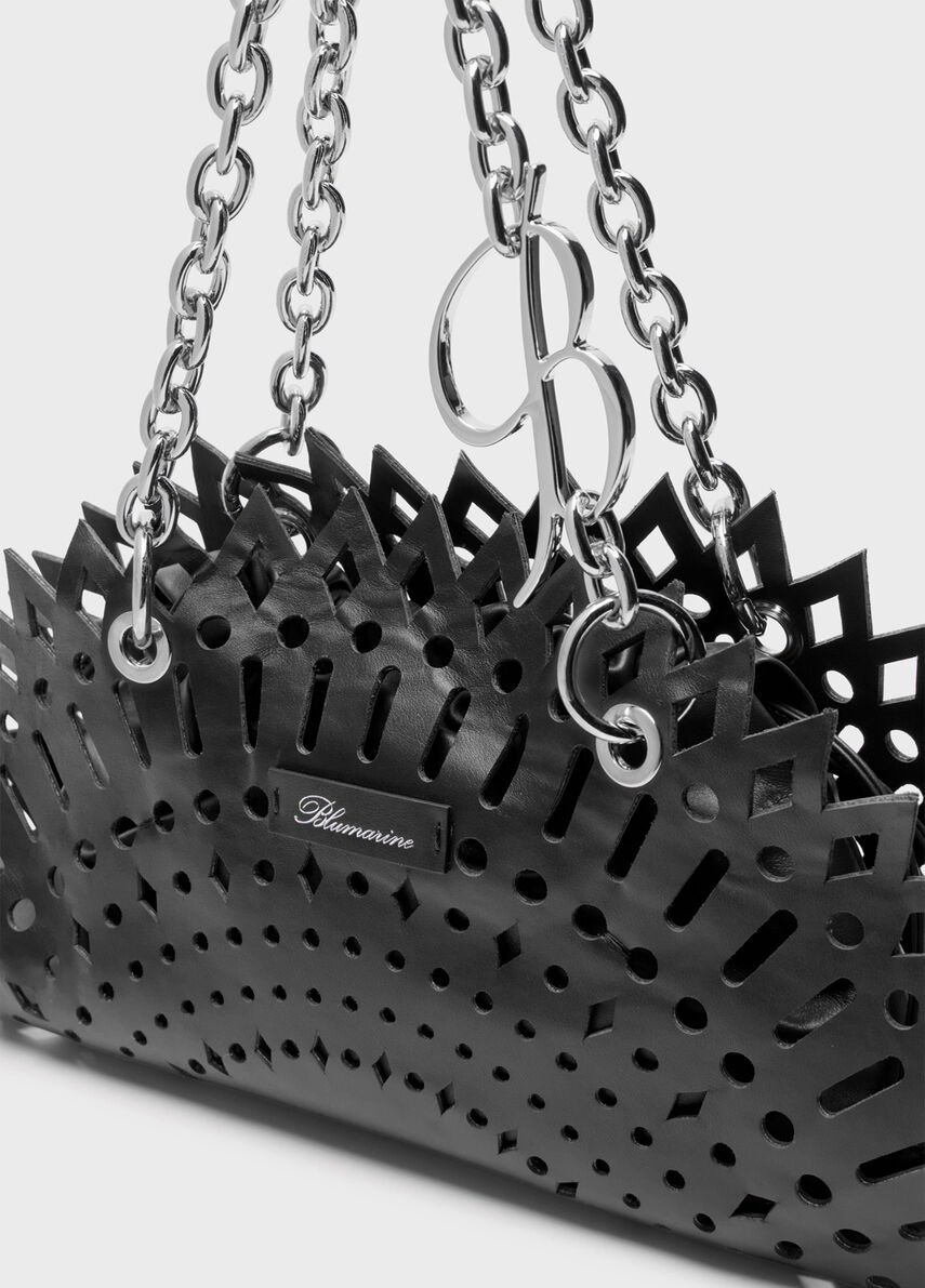 Laser-cut leather shoulder bag - Blumarine