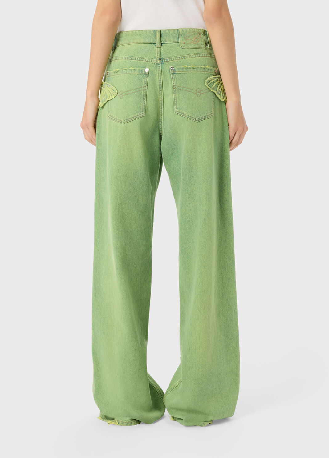 Wide leg jeans with butterfly embroidery  Blumarine - large image number 1