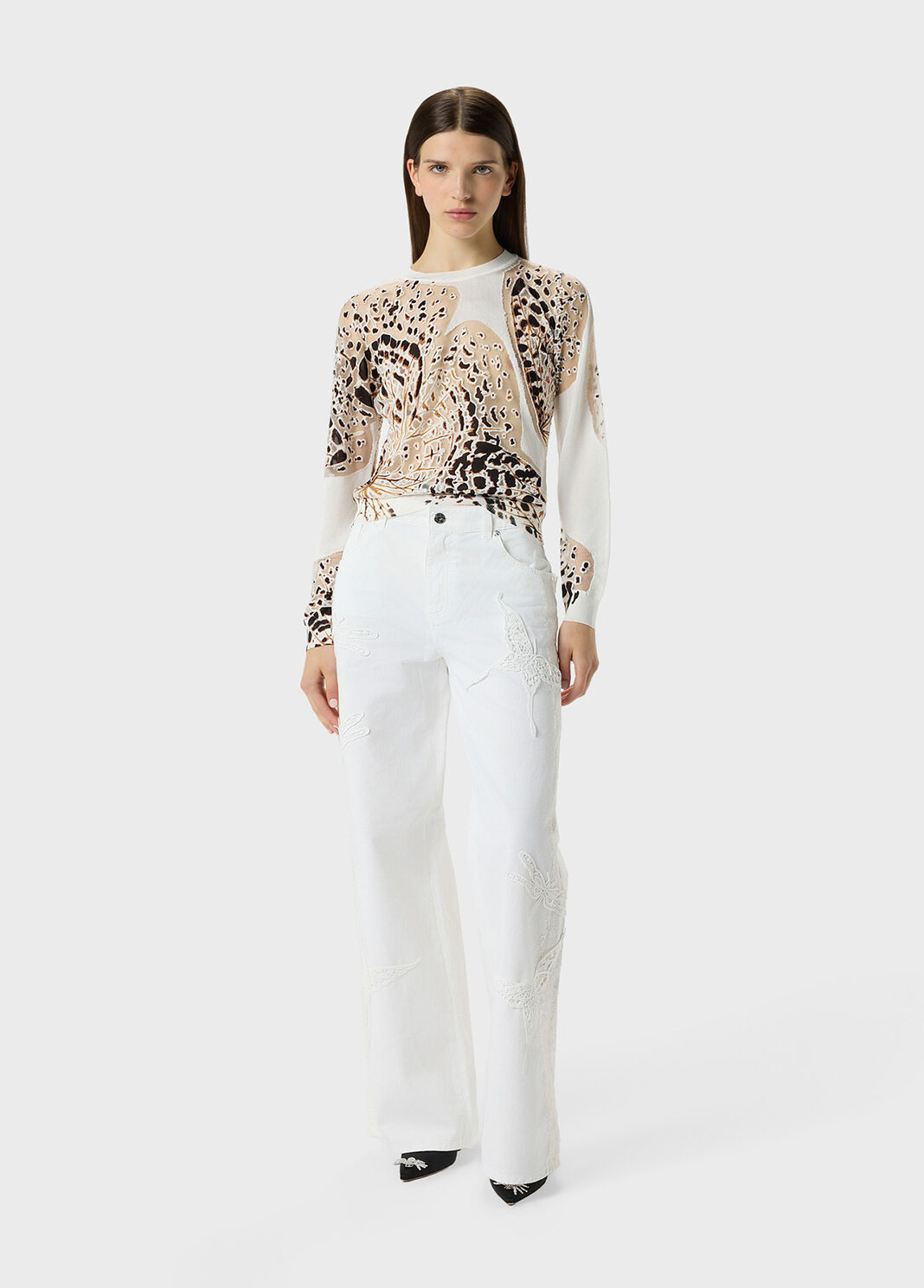 Butterfly Print D&eacute;vor&eacute; Sweater  Blumarine - large image number 3