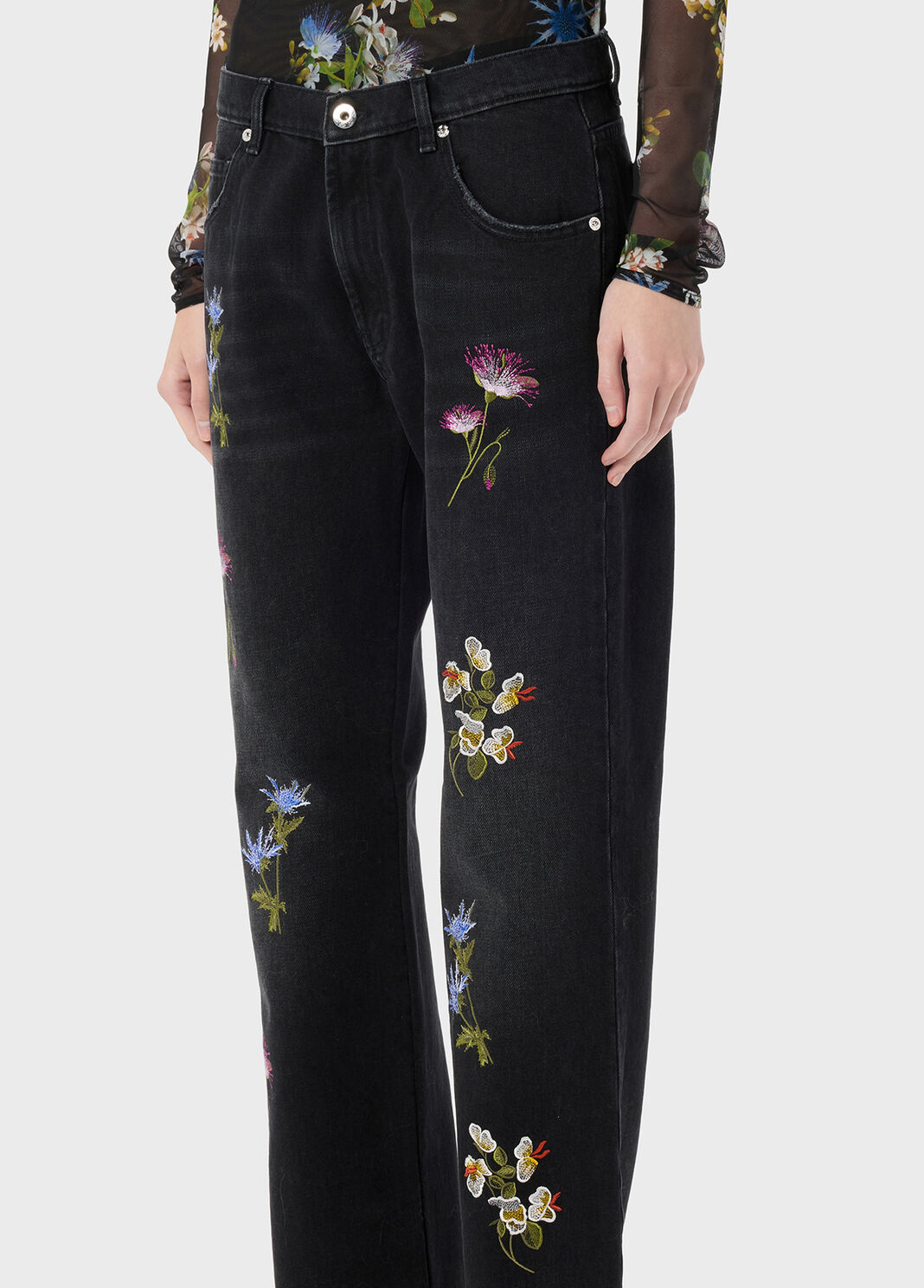 Jeans with flower embroidery  Blumarine - large image number 2