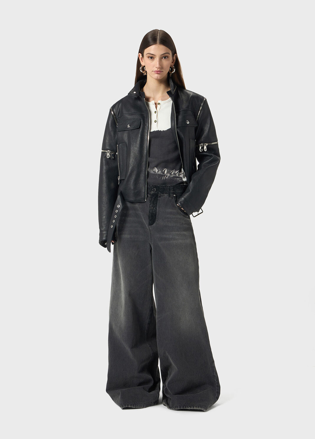 Superwide-leg jeans with lace details  Blumarine - large image number 3