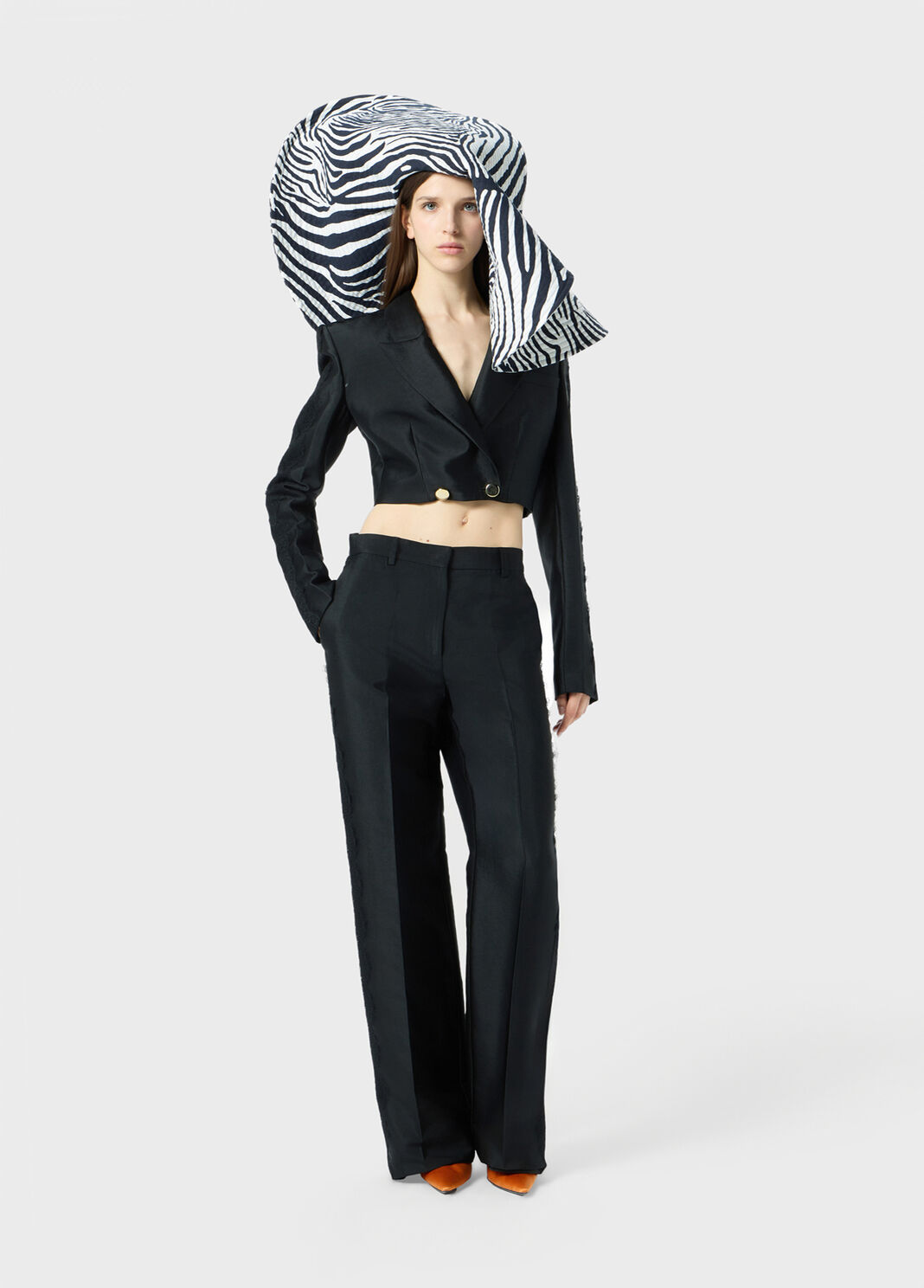 Glossy viscose trousers with lace  Blumarine - large image number 3