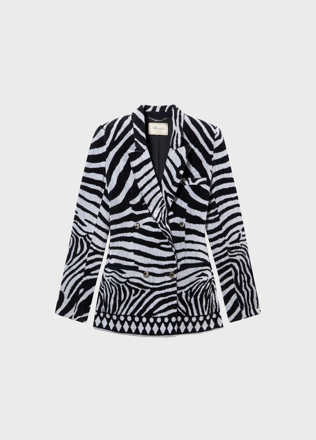 Double-breasted jacquard jacket with zebra design  Blumarine - large image number 4