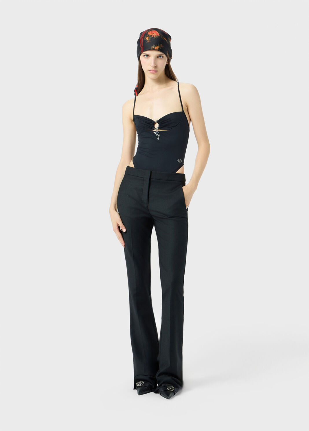 Diagonal-weave wool pipe trousers  Blumarine - large image number 3