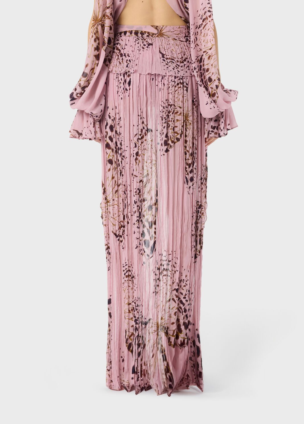 Gonna asimmetrica in georgette a stampa con volant  Blumarine - large image number 1