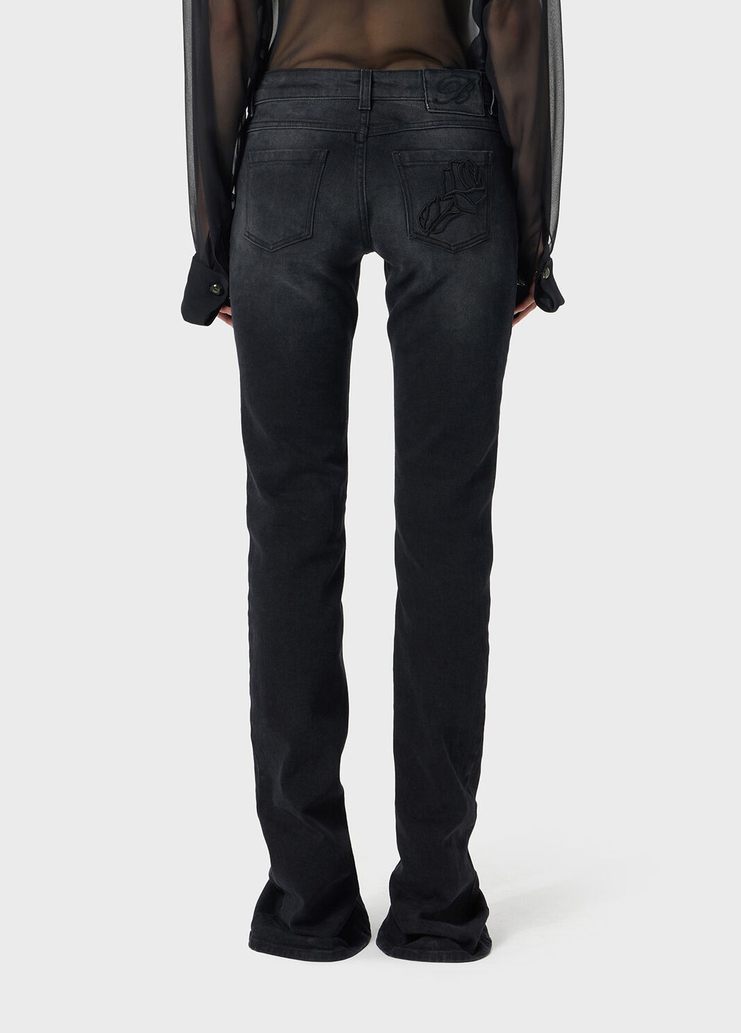 Skinny jeans with rose embroidery  Blumarine - large image number 1