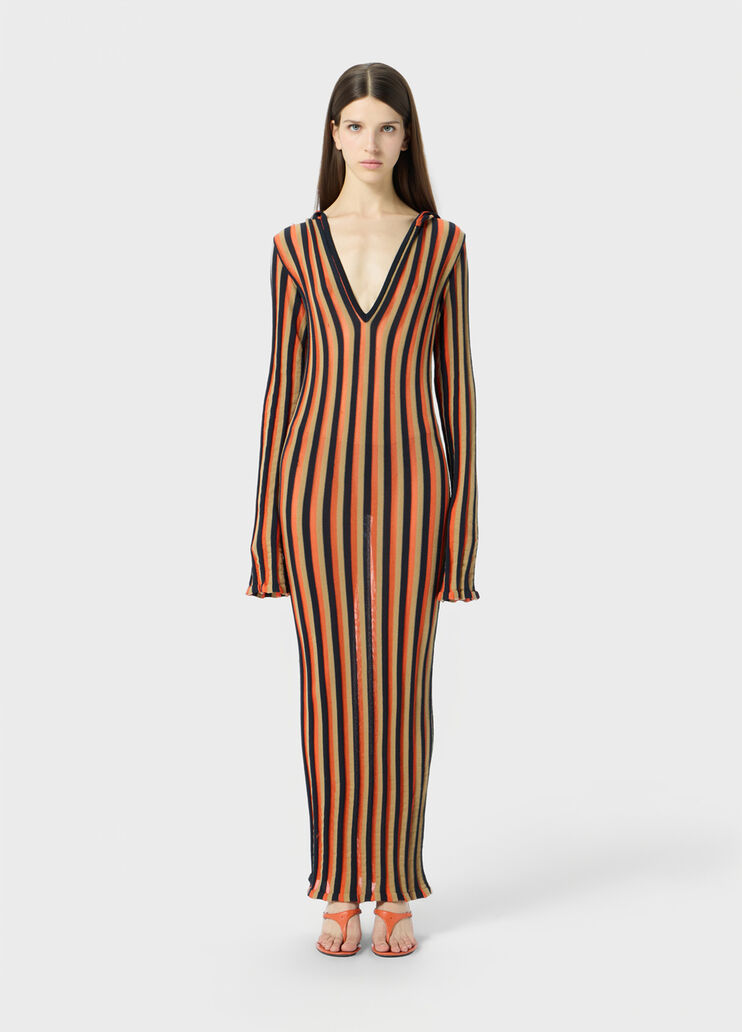 Long striped knit dress with hood  Blumarine - medium