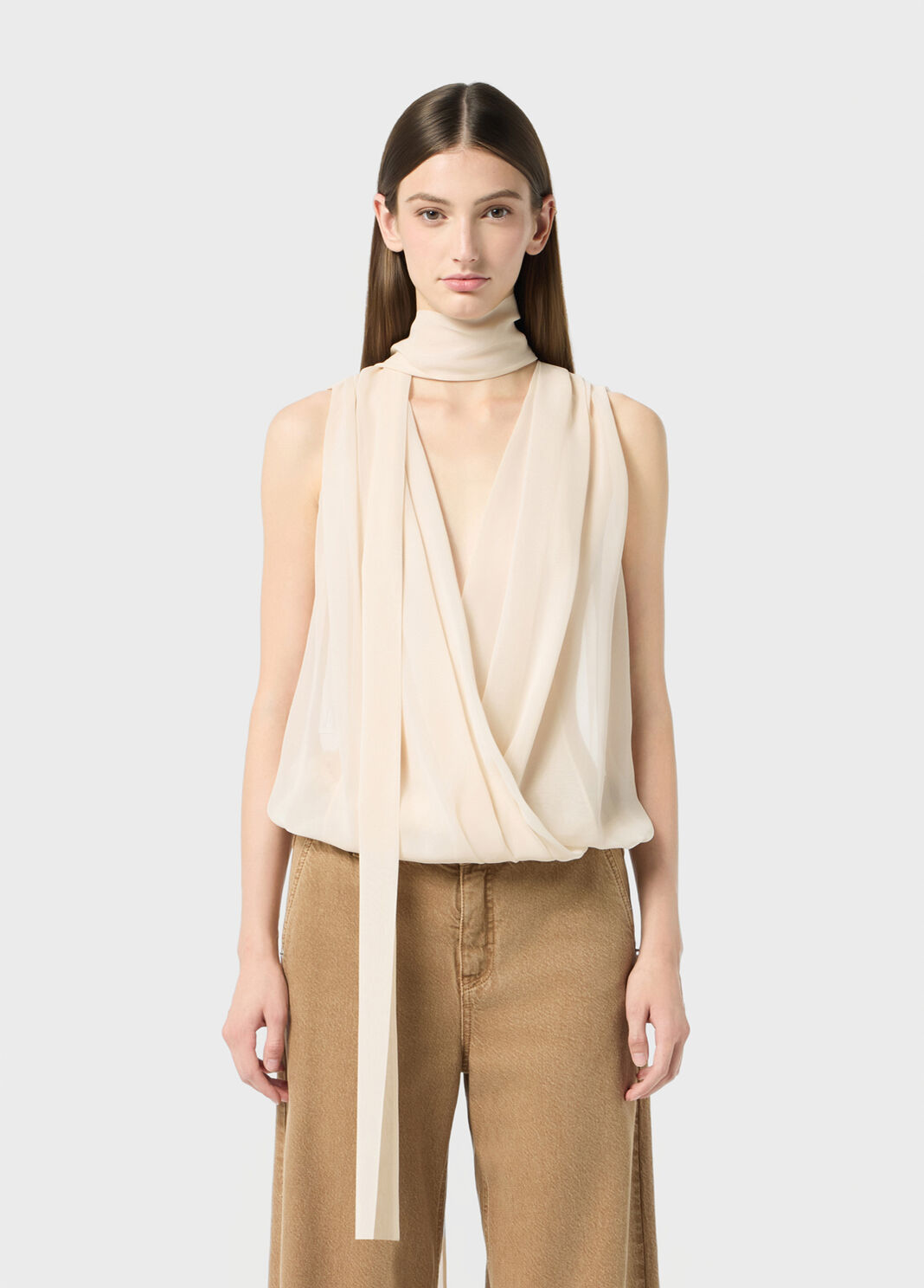 Georgette wrap top with pussy-bow  Blumarine - large image number 0