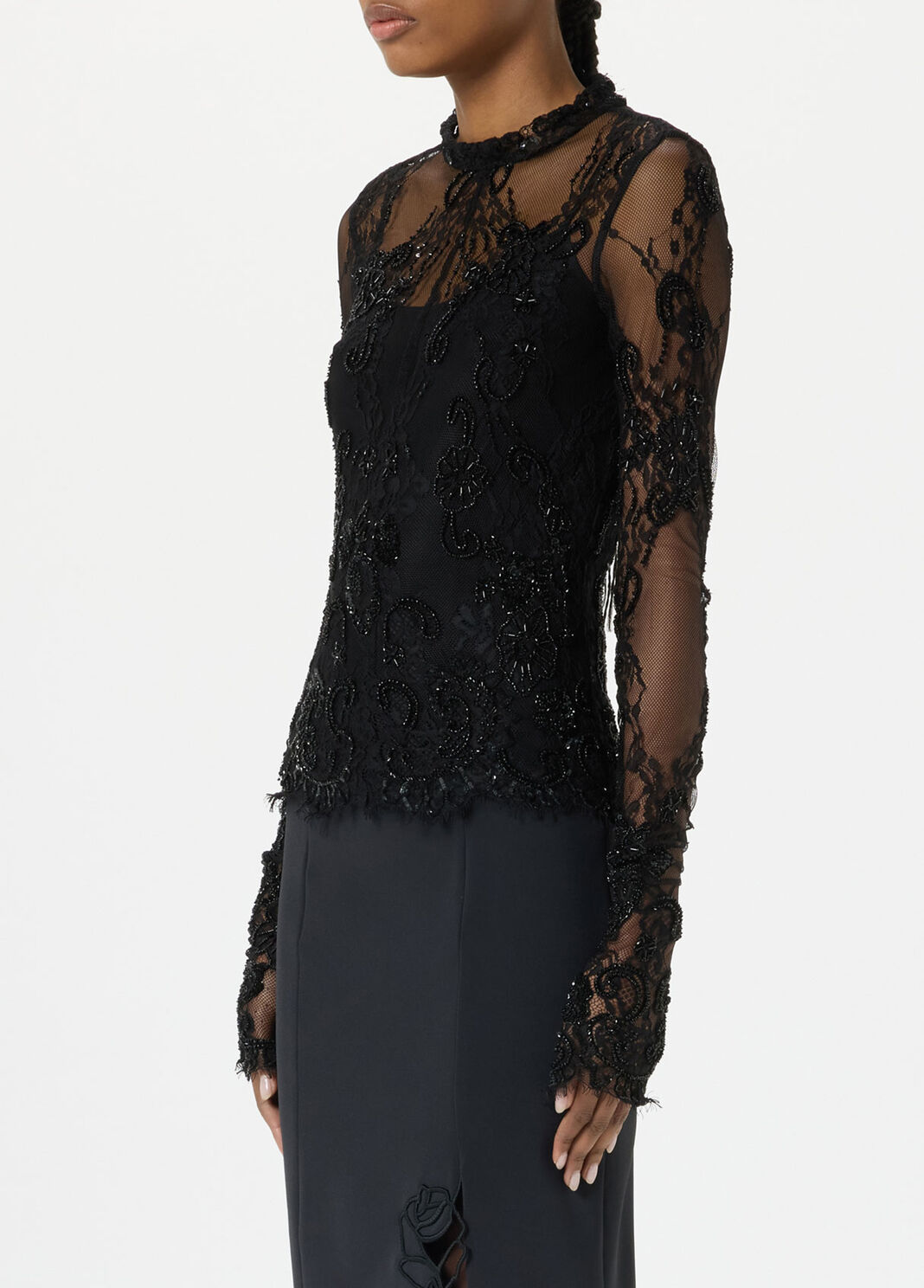 Stretch lace jumper with embroidery  Blumarine - large image number 2