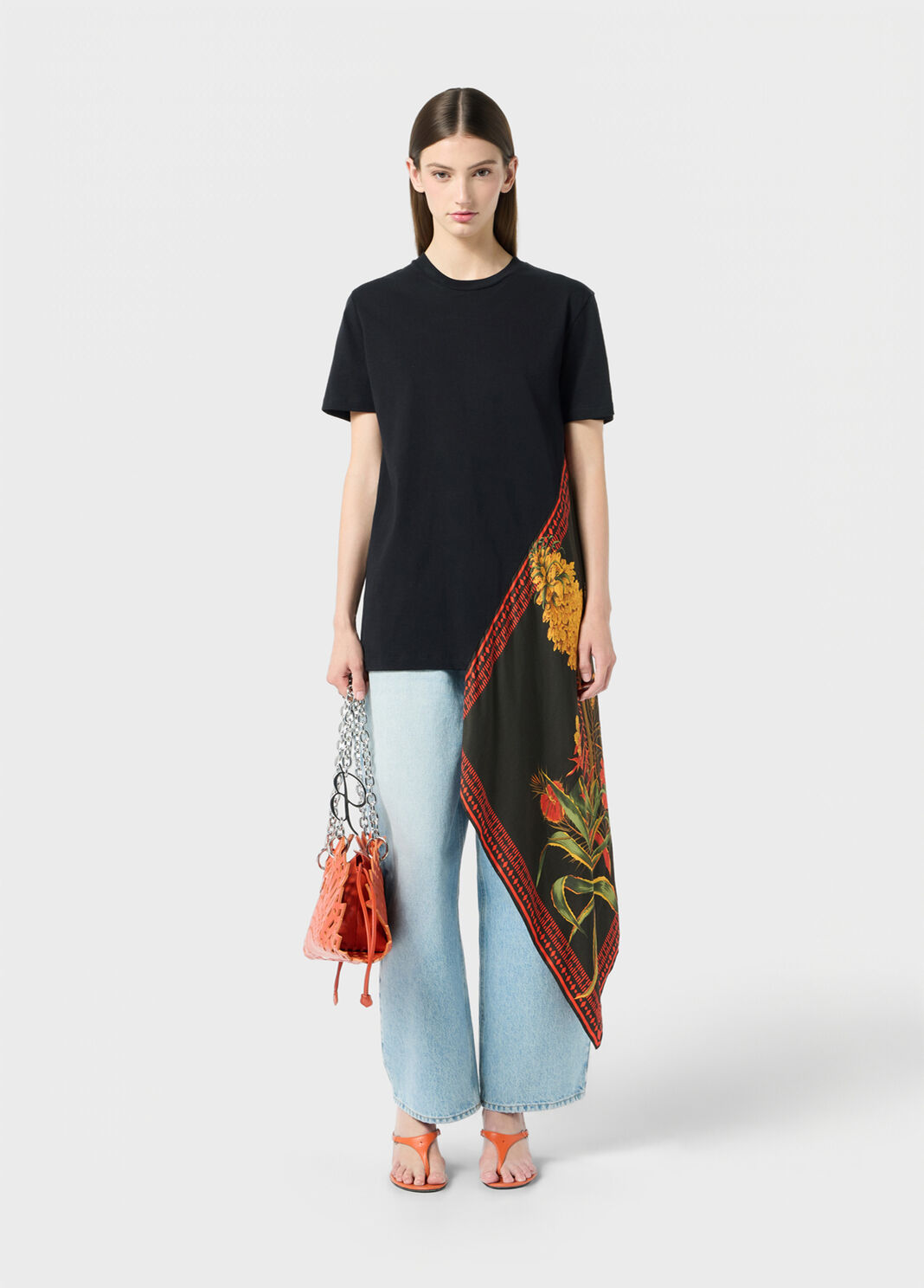 Jersey T-shirt with foulard appliqu&eacute; and embroidery  Blumarine - large image number 3
