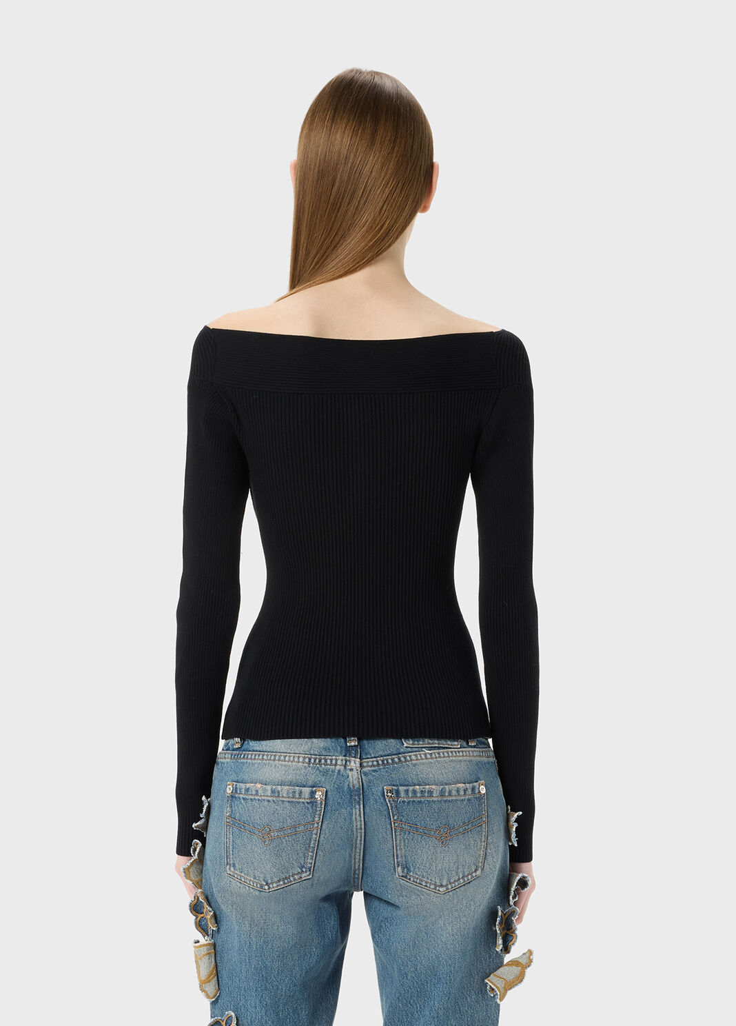 Rippstrick-oberteil mit knoten  Blumarine - large image number 1