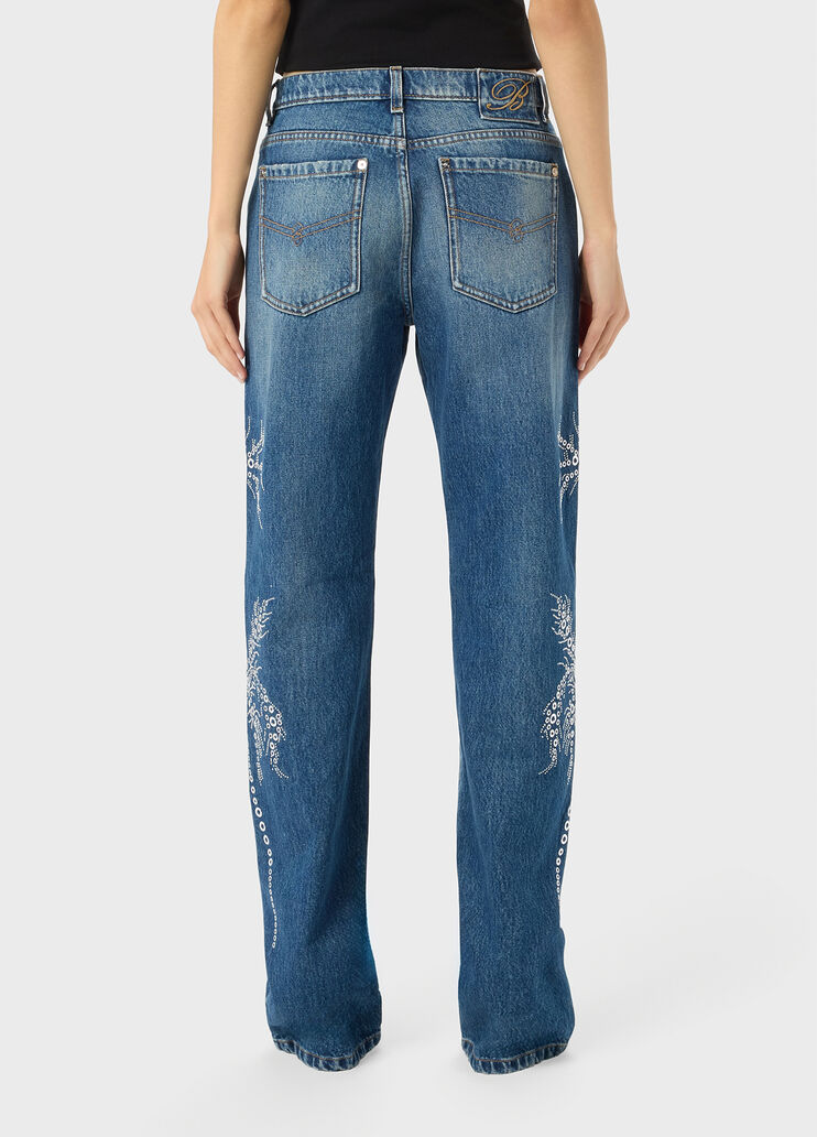 Jeans with eyelets and stud embroidery  Blumarine - large image number 1