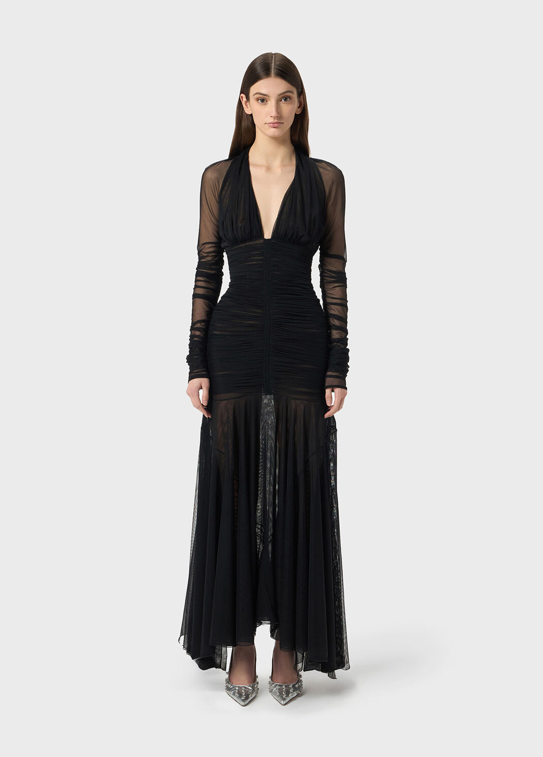 Midi dress in tulle with ruffles  Blumarine - large image number 0