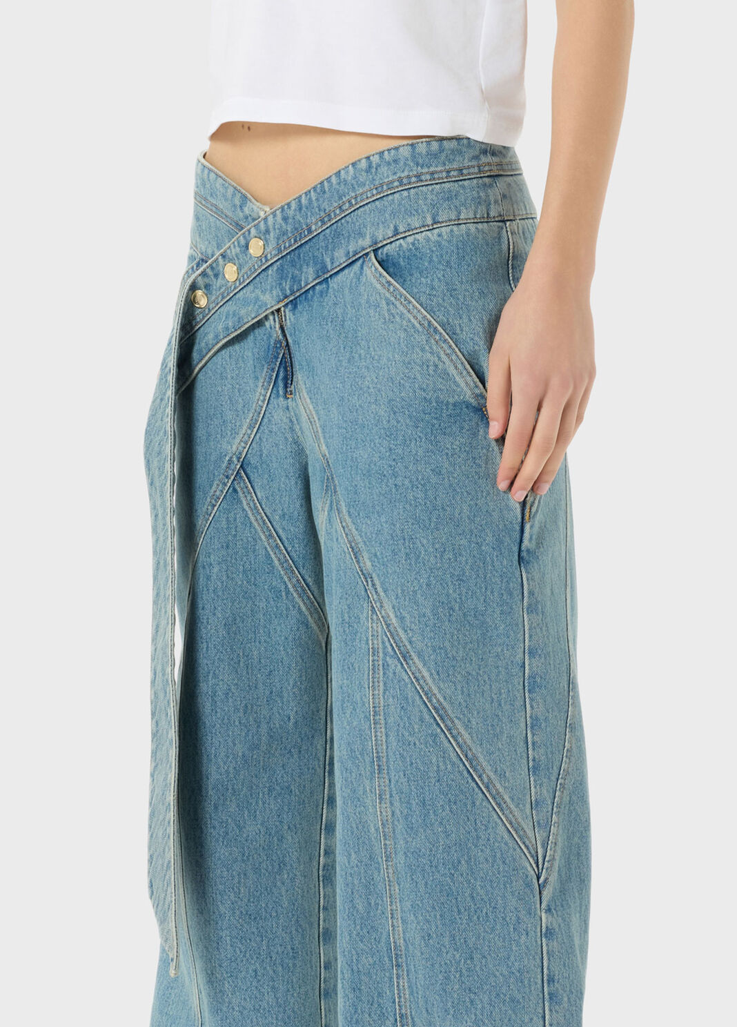 Baggy trousers with sash belt and details  Blumarine - large image number 2