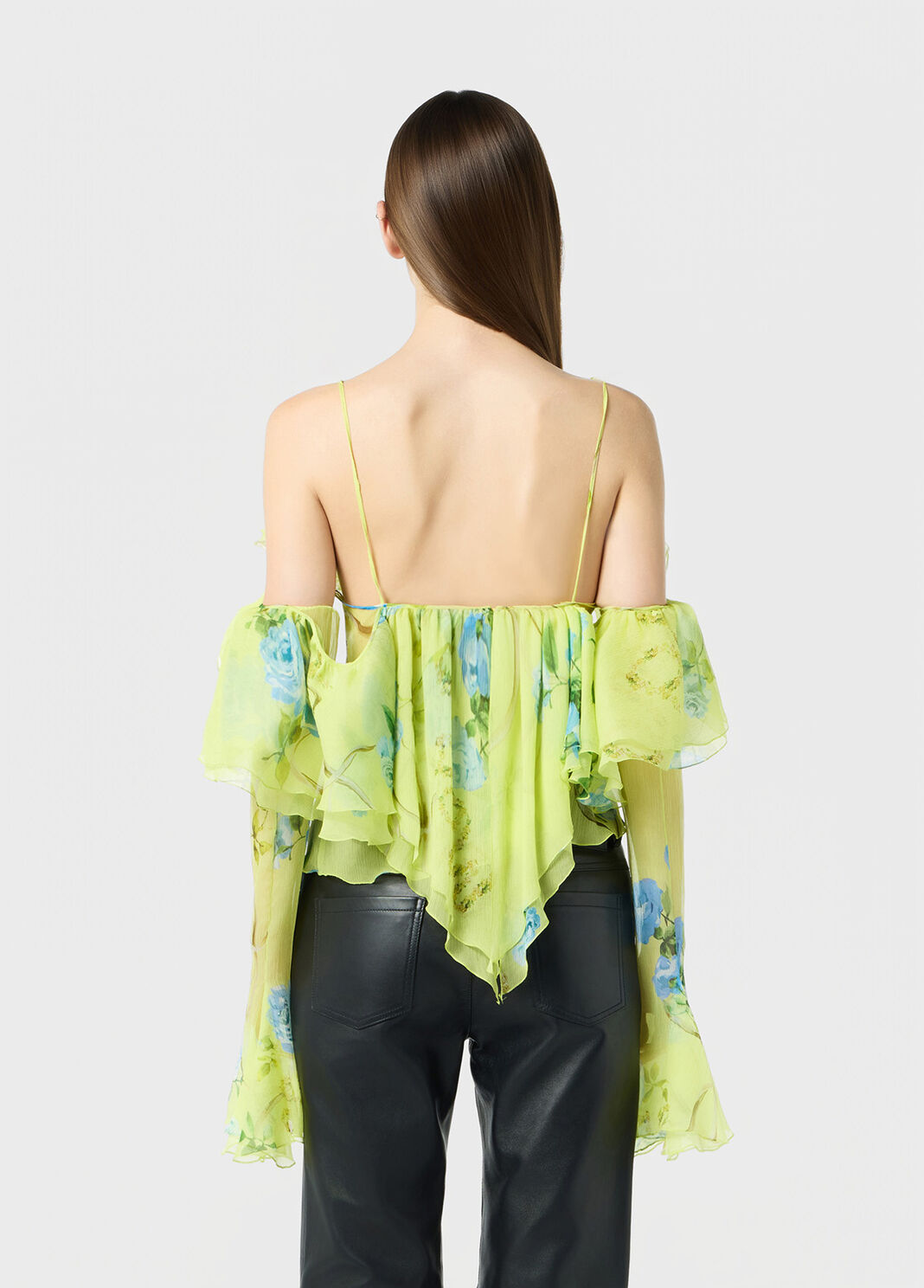 Printed silk creponne blouse with ruffles  Blumarine - large image number 1