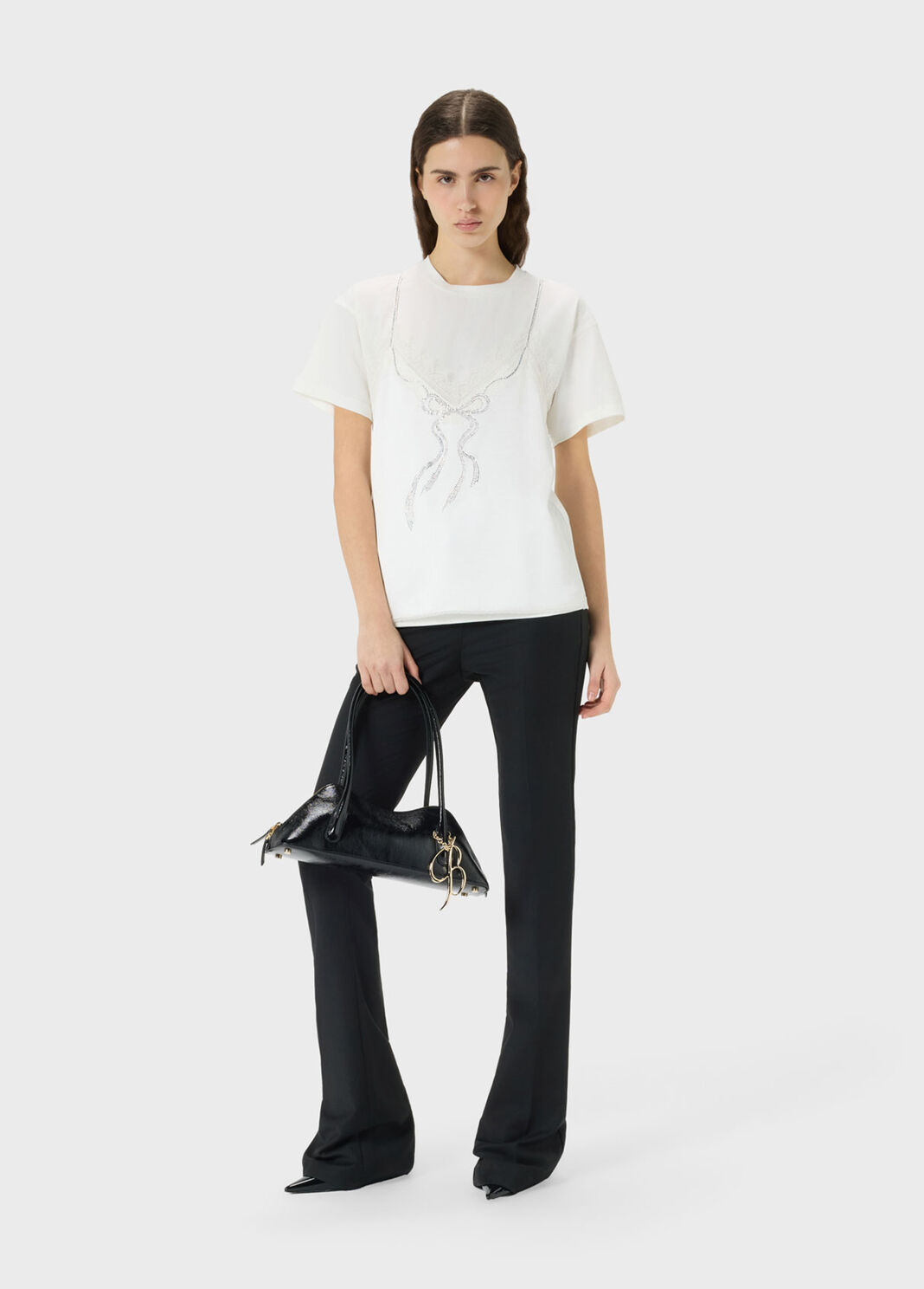 Jersey T-shirt with top-effect appliqu&eacute;  Blumarine - large image number 3