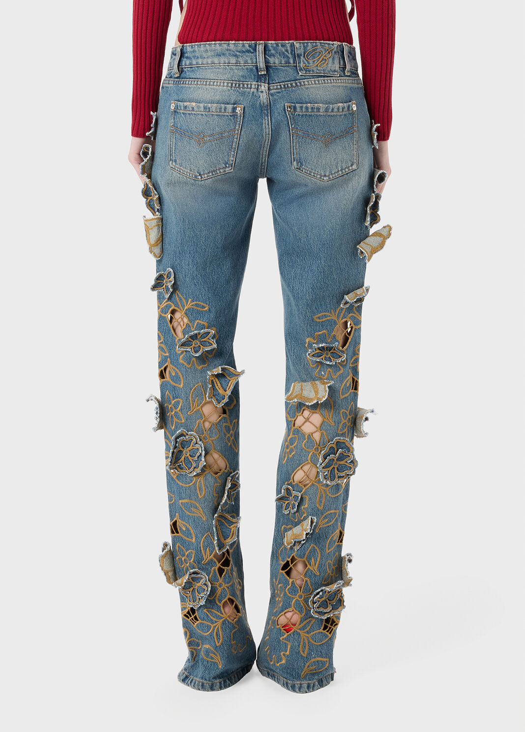 Jeans straight leg mit bestickung  Blumarine - large image number 1