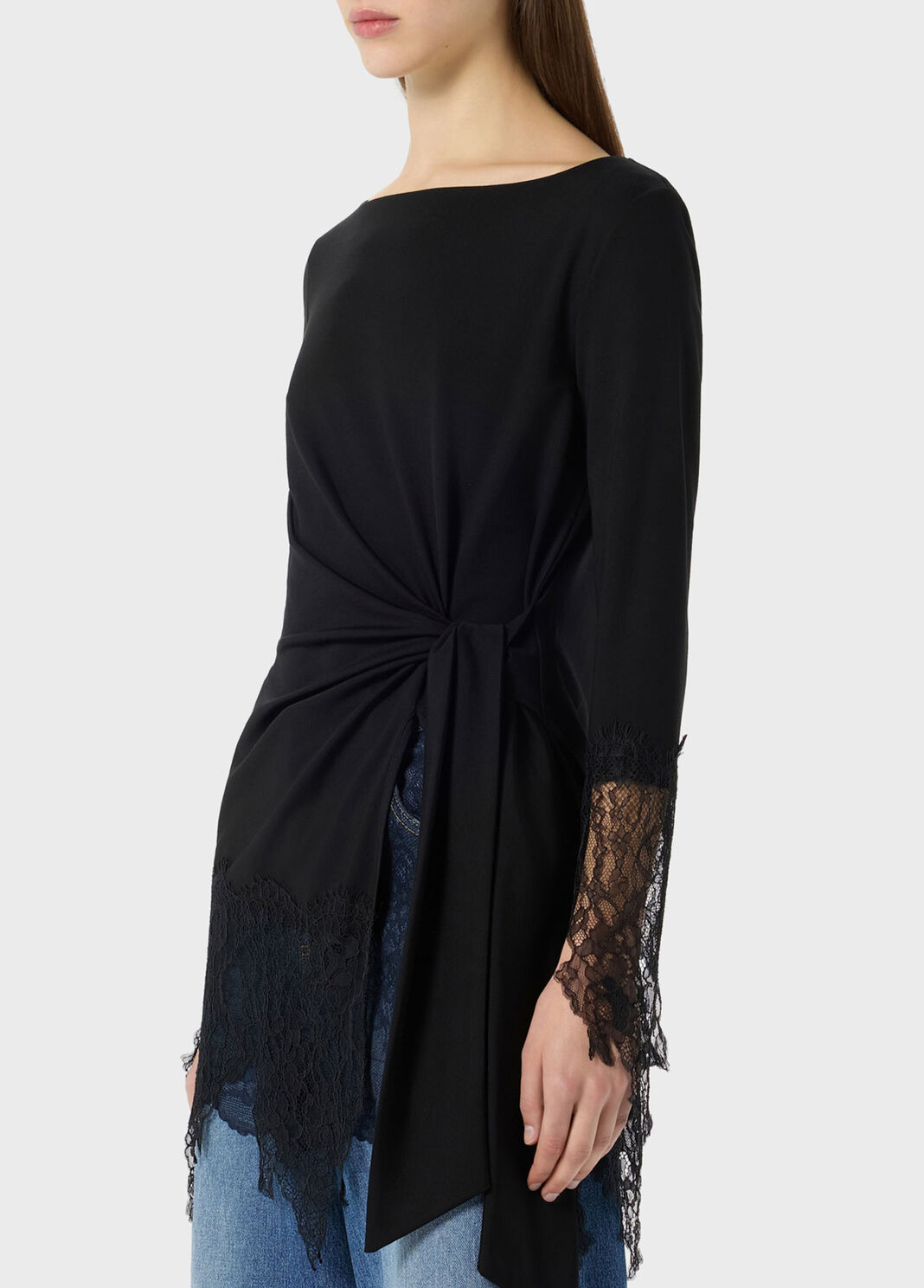 Jersey tunic with lace ruffles  Blumarine - large image number 2