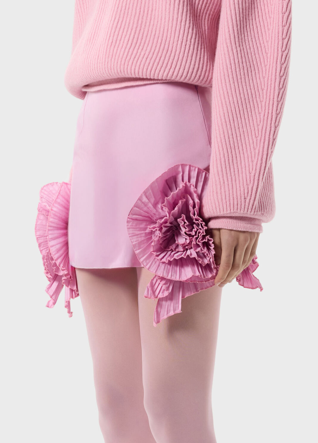Short taffeta skirt with 3D roses  Blumarine - large image number 2