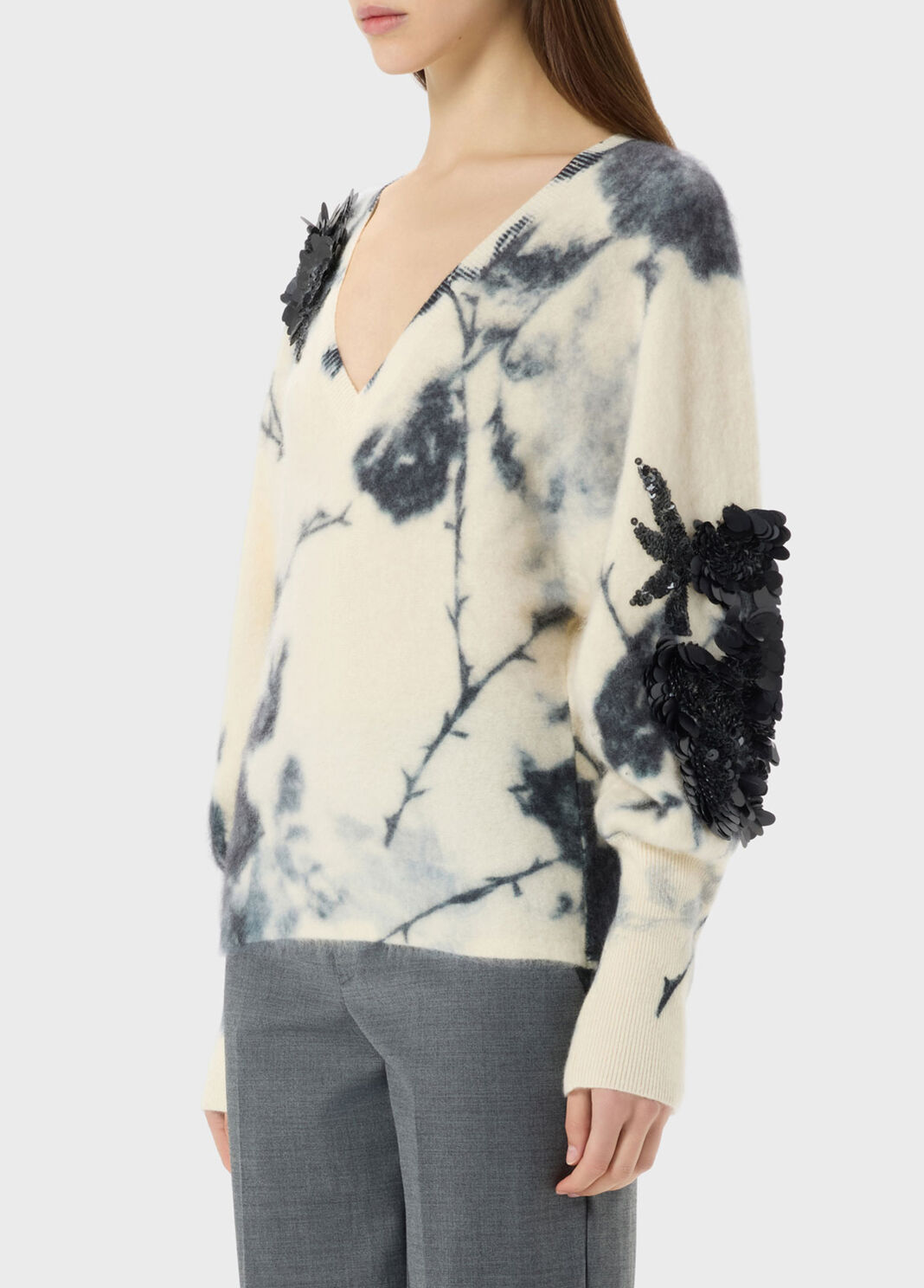 Cashmere and wool jumper with 3D flower print  Blumarine - large image number 2