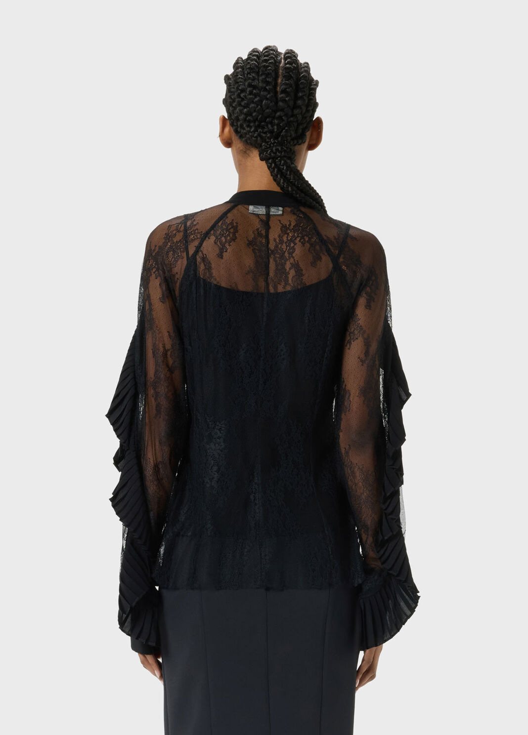 Lace shirt with pleated flounce  Blumarine - large image number 1