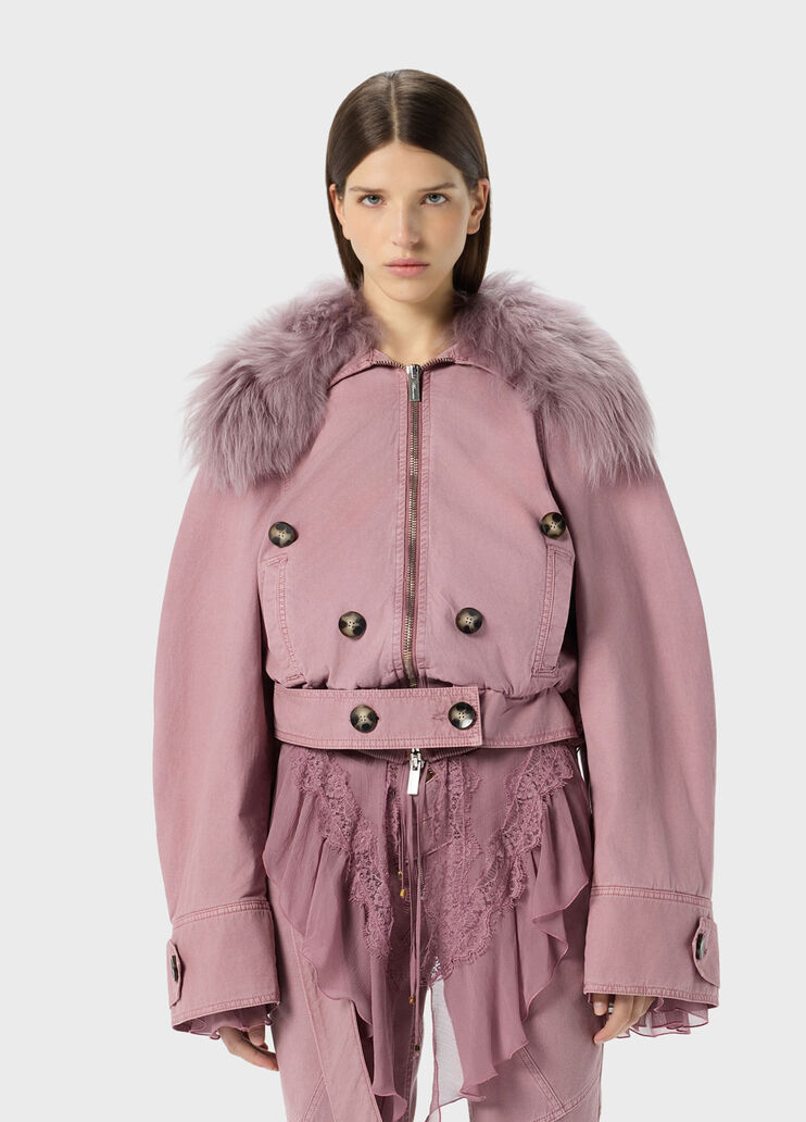 Canvas bomber jacket with fur  Blumarine - medium