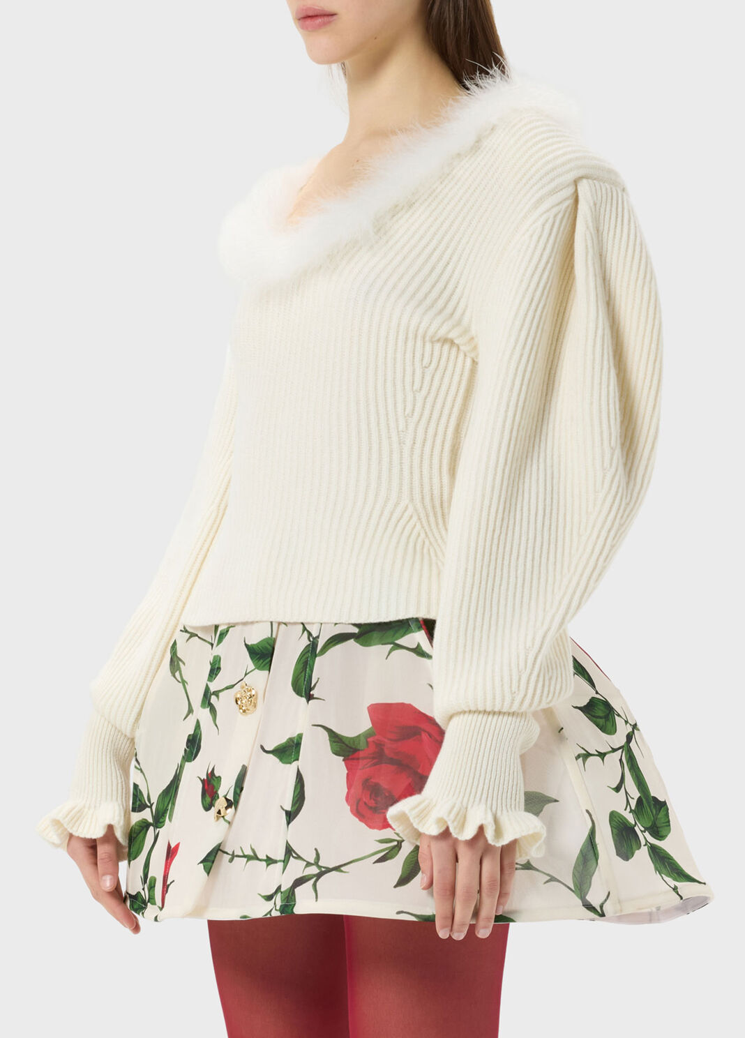Jersey de lana con escote ribeteado de pelo  Blumarine - large image number 2