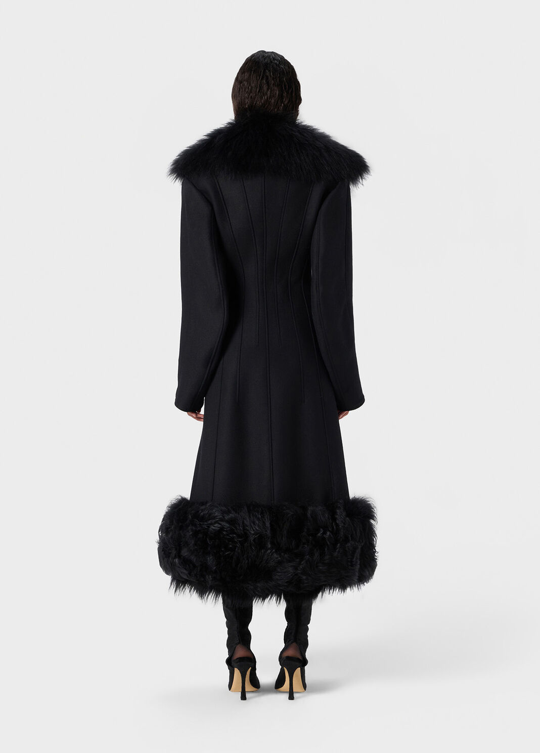 Wool coat with fur  Blumarine - large image number 1