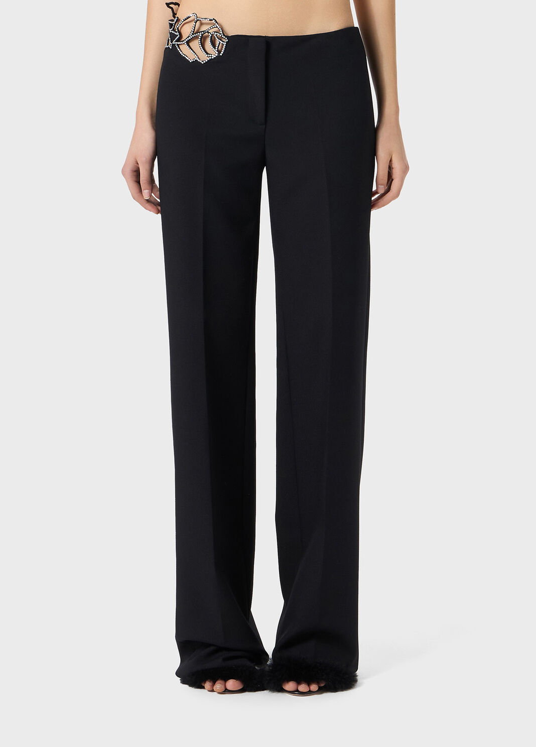 Cady pants with cutwork embroidery and rhinestones  Blumarine - large image number 0