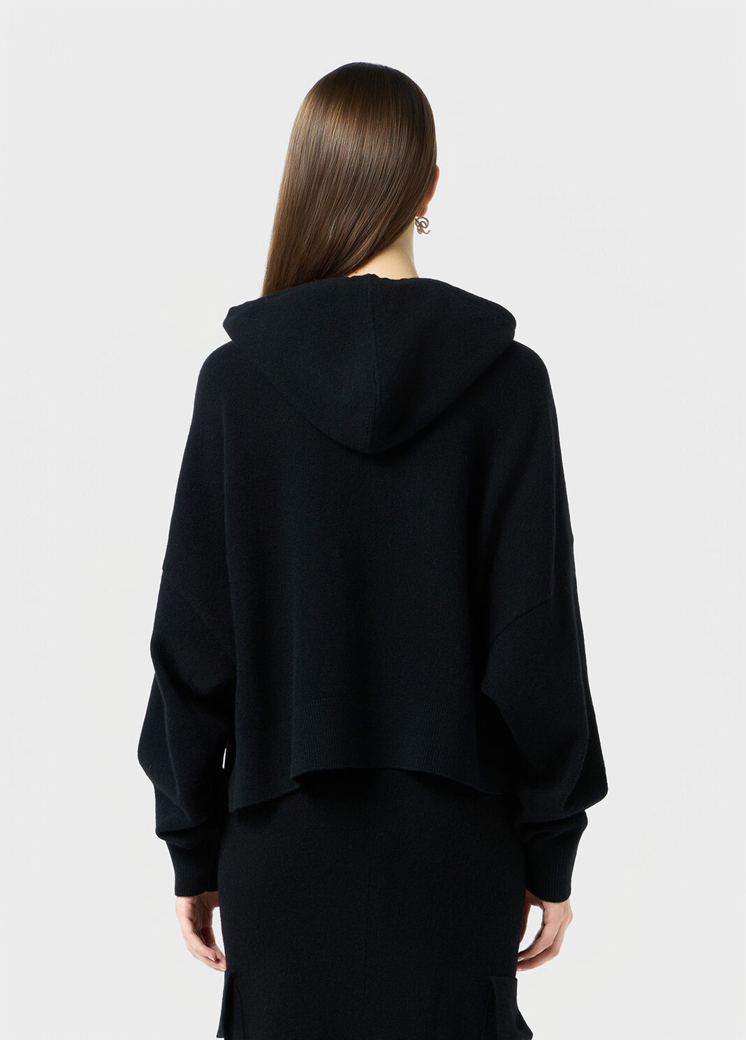 Wool hooded sweater with rhinestone logo  Blumarine - large image number 1