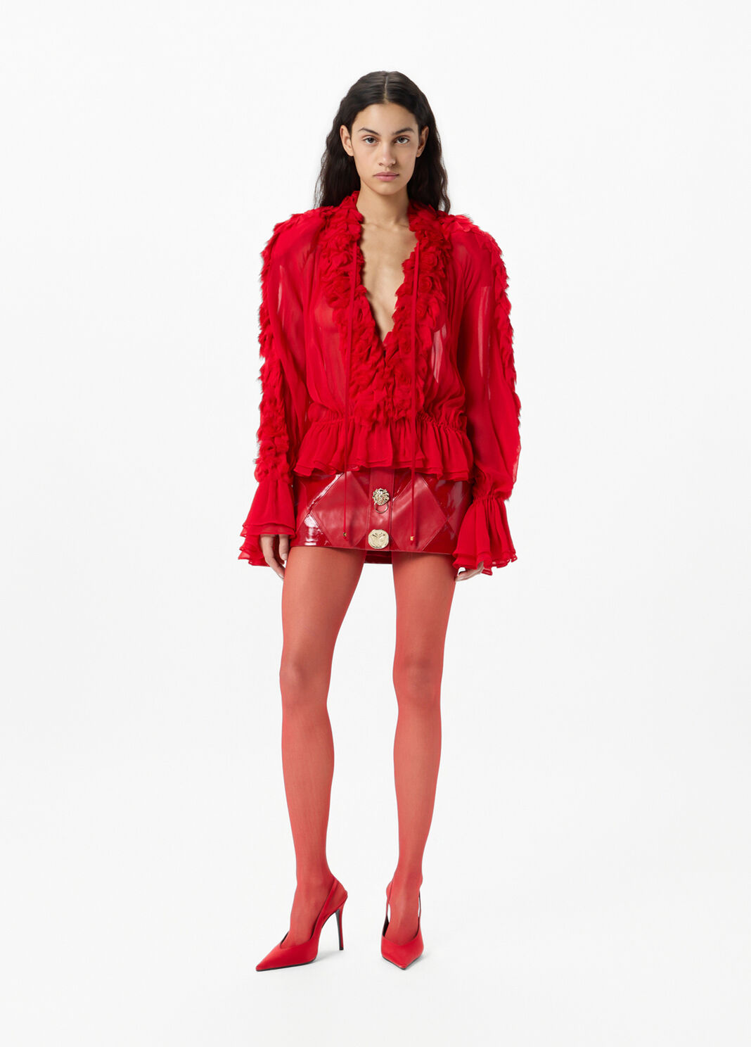 Chiffon shirt with flounce and ruffles  Blumarine - large image number 3