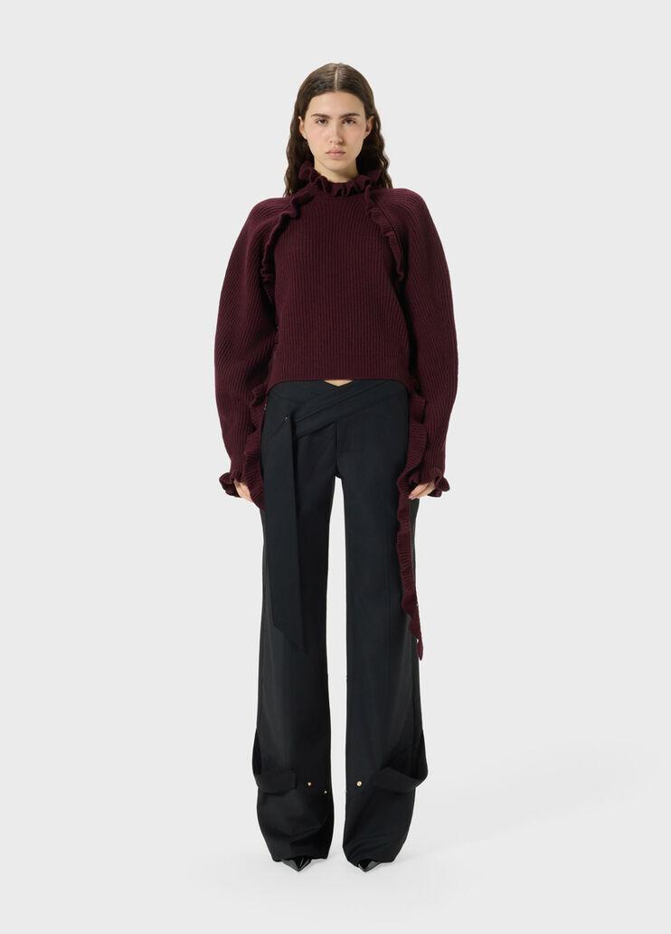 Wool cardigan with ruching and flounced detailing  Blumarine - medium