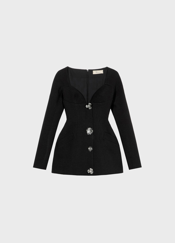 Short dress in crêpe with jewel buttons  Blumarine - large image number 4